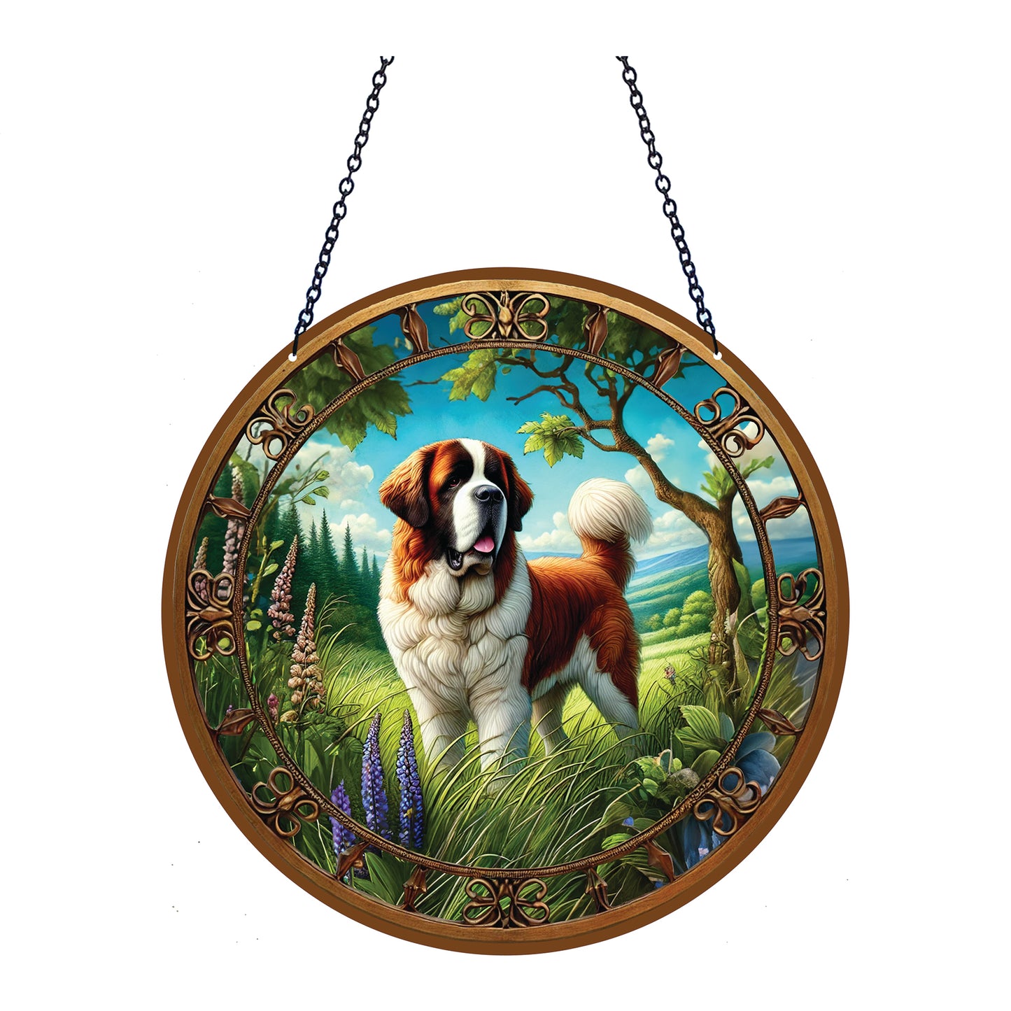 Saint Bernard Acrylic Suncatcher with chain #SC484 by d'ears