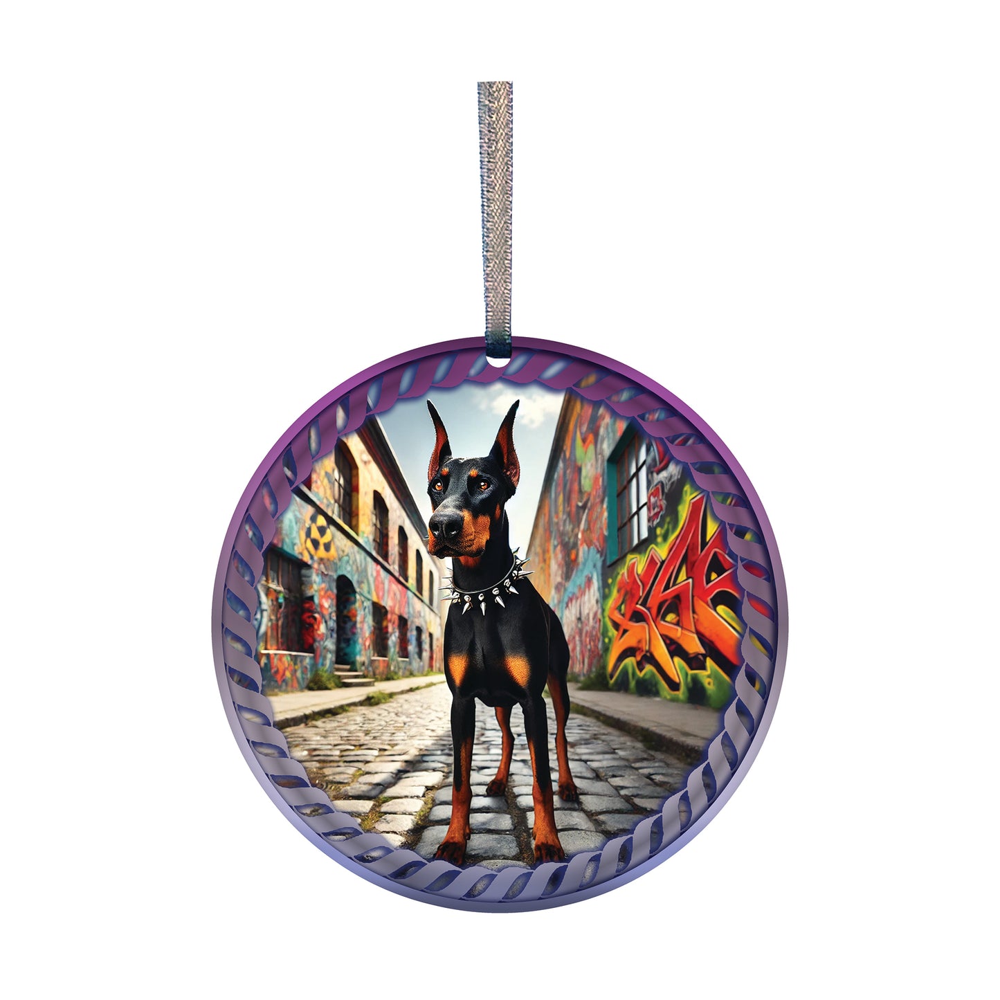 Dobermann, Acrylic Window Ornament #SC496 by d'ears