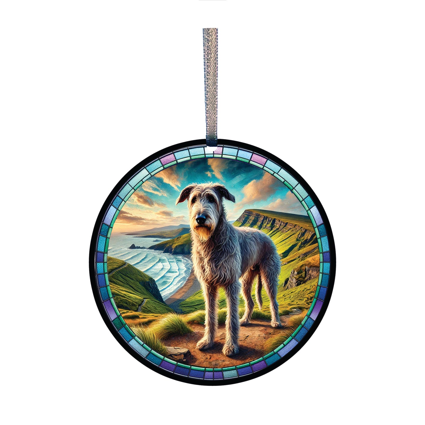 Irish Wolfhound Acrylic Window Ornament #SC497 by d'ears