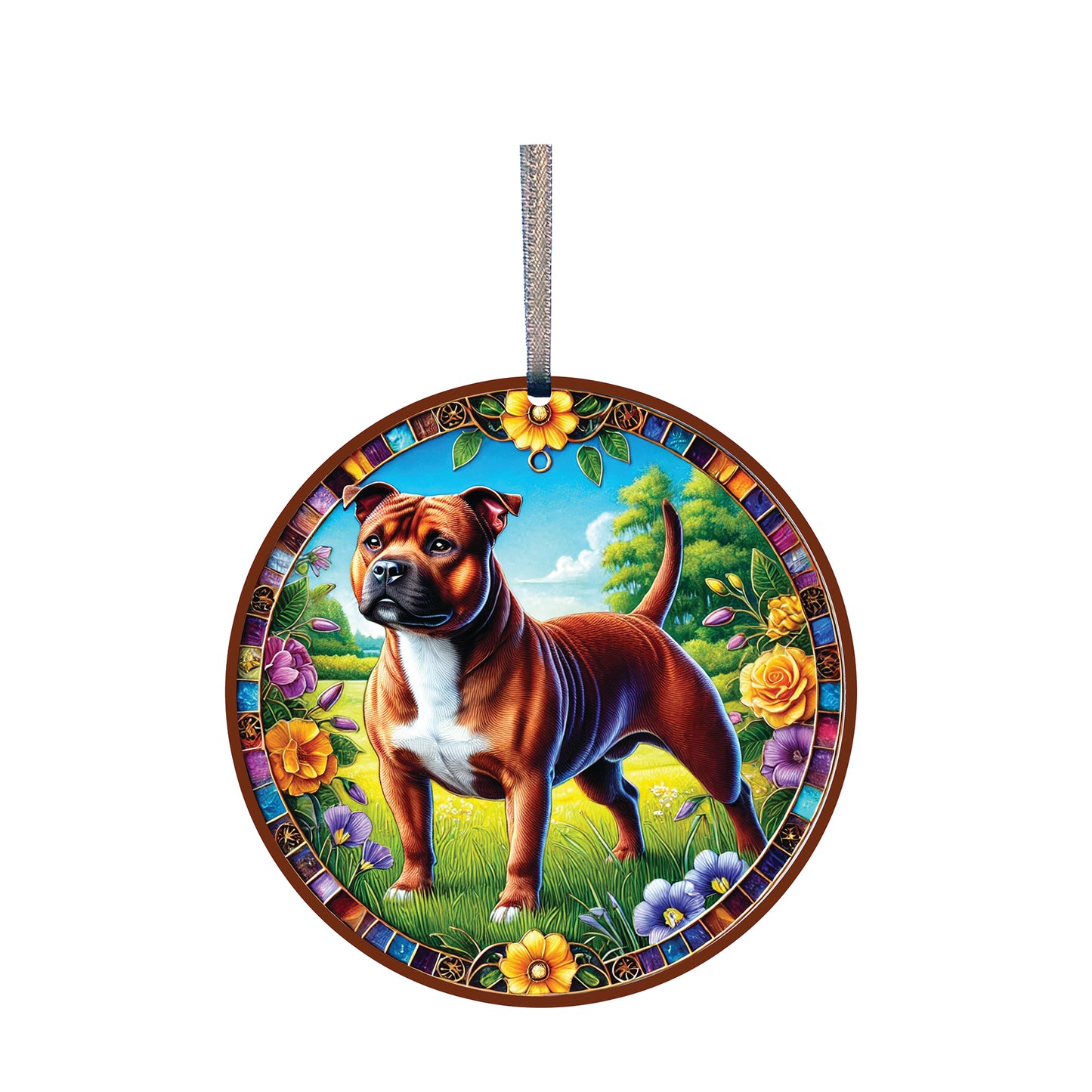 Staffordshire Bull Terrier Acrylic Window Ornament #SC501 by d'ears