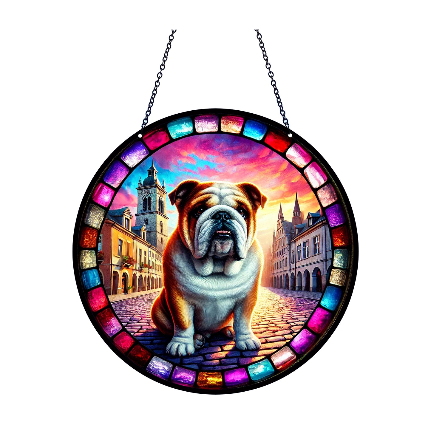English Bull Dog Acrylic Suncatcher #SC505 by d'ears