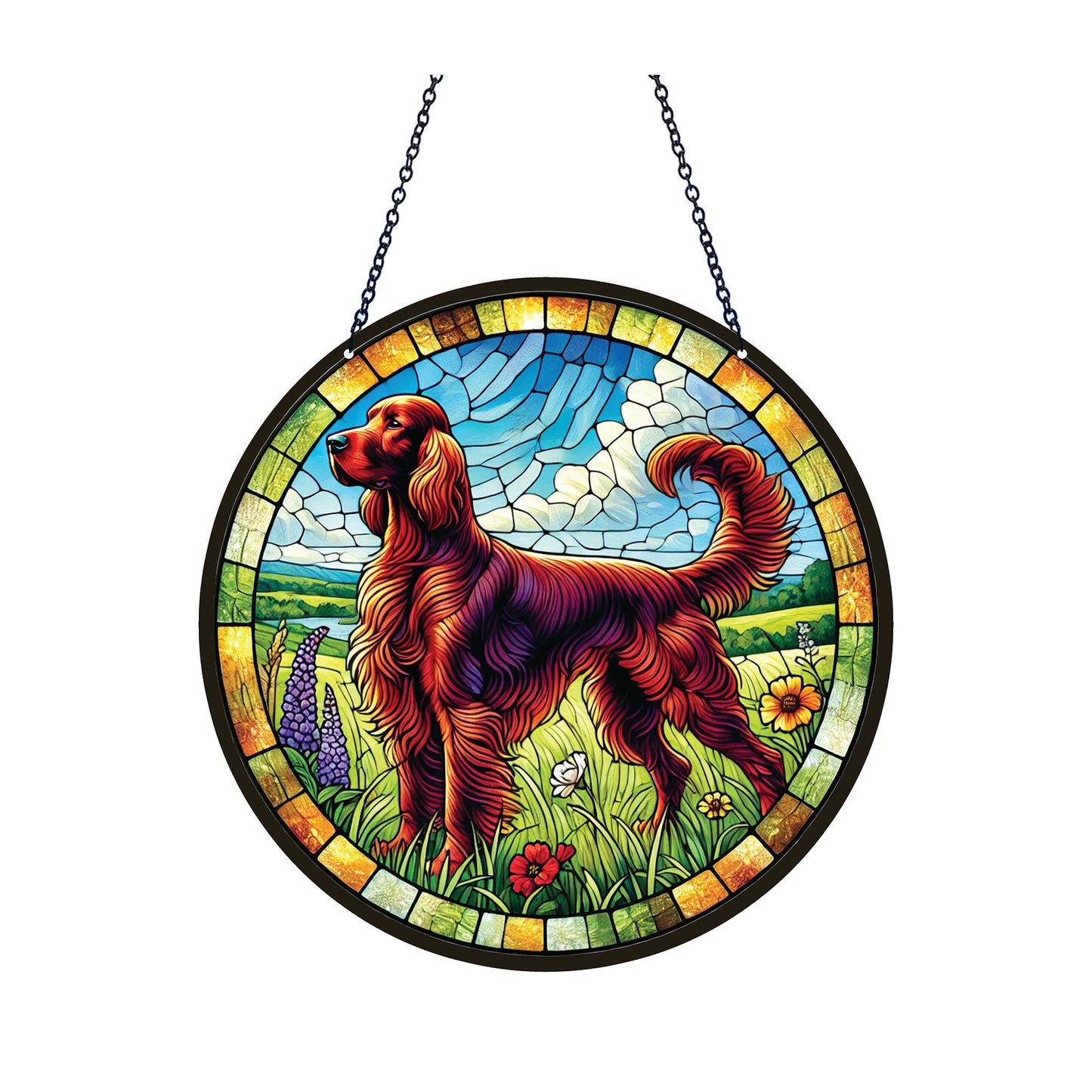 Irish Setter Acrylic Suncatcher #SC507 by d'ears