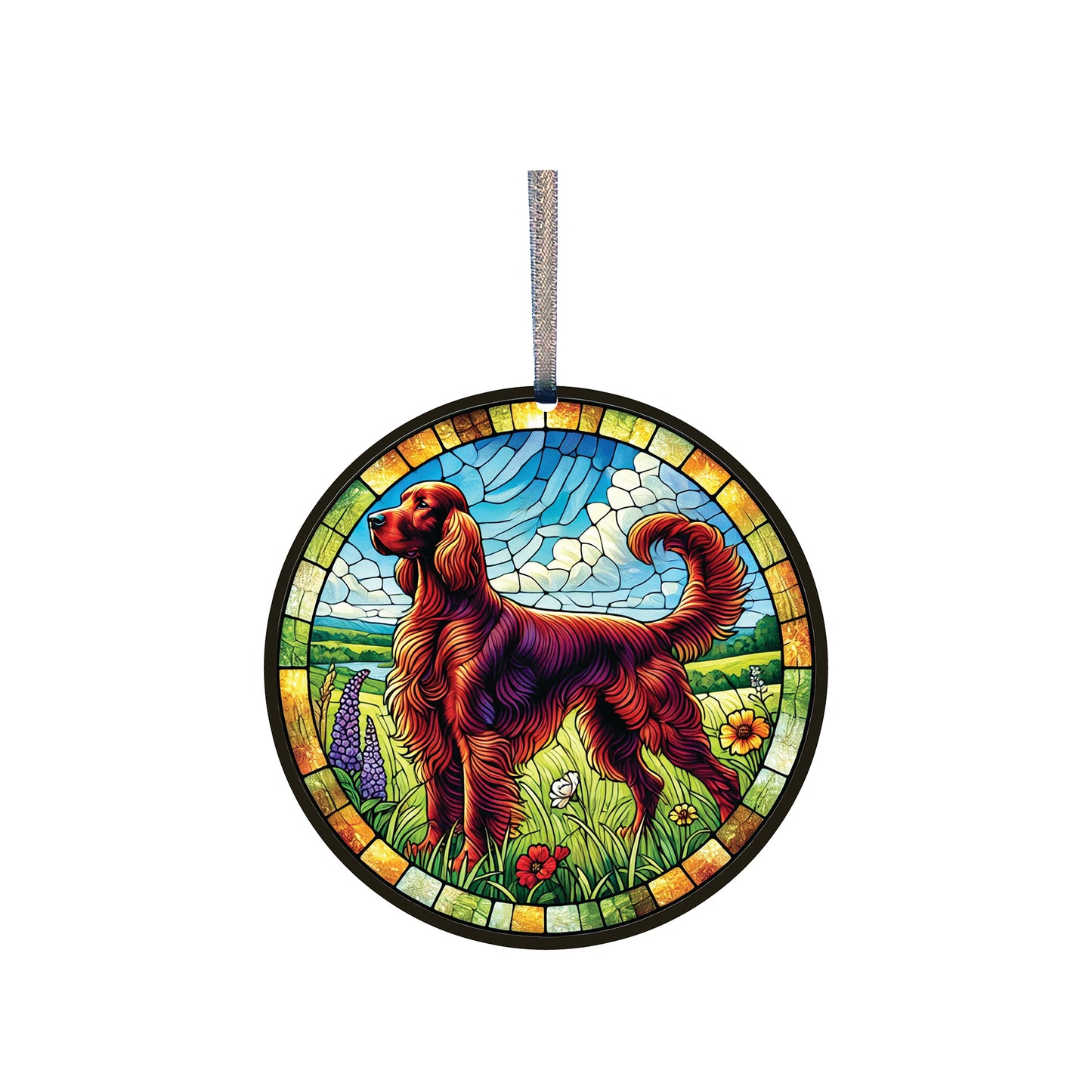 Irish Setter Acrylic Window Ornament #SC509 by d'ears