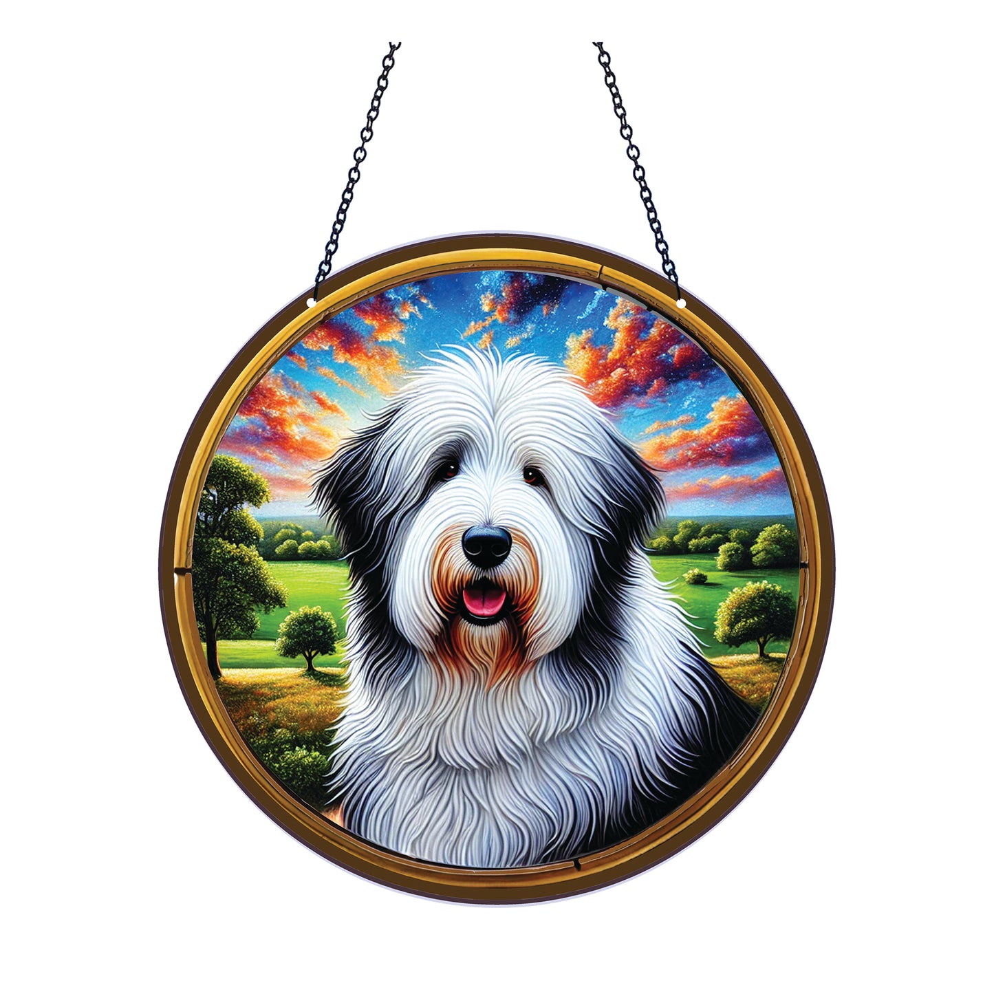 Old English Sheep Dog Acrylic Suncatcher #SC515 by d'ears