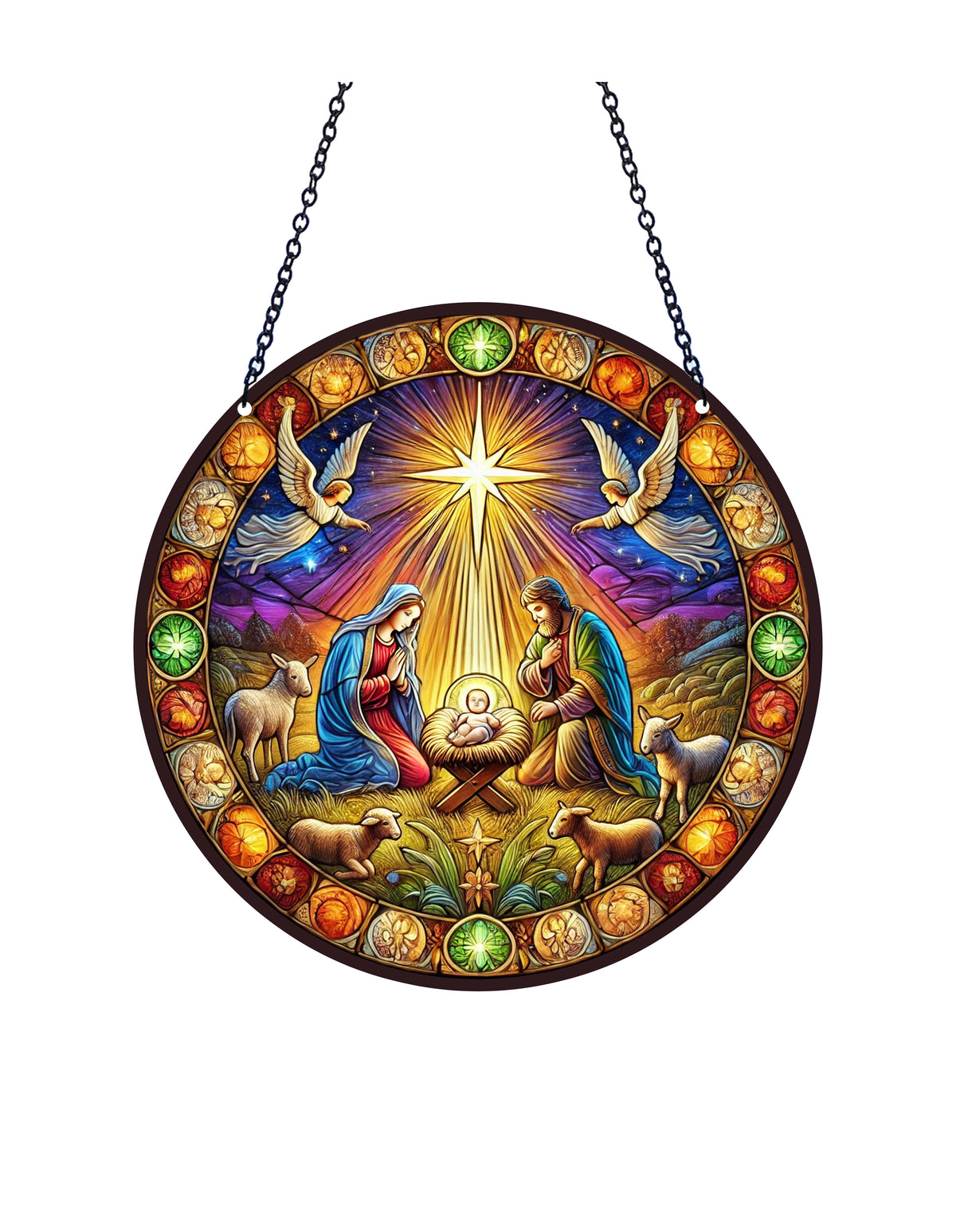 Nativity Scene Acrylic Suncatcher with chain #SC595 by d'ears