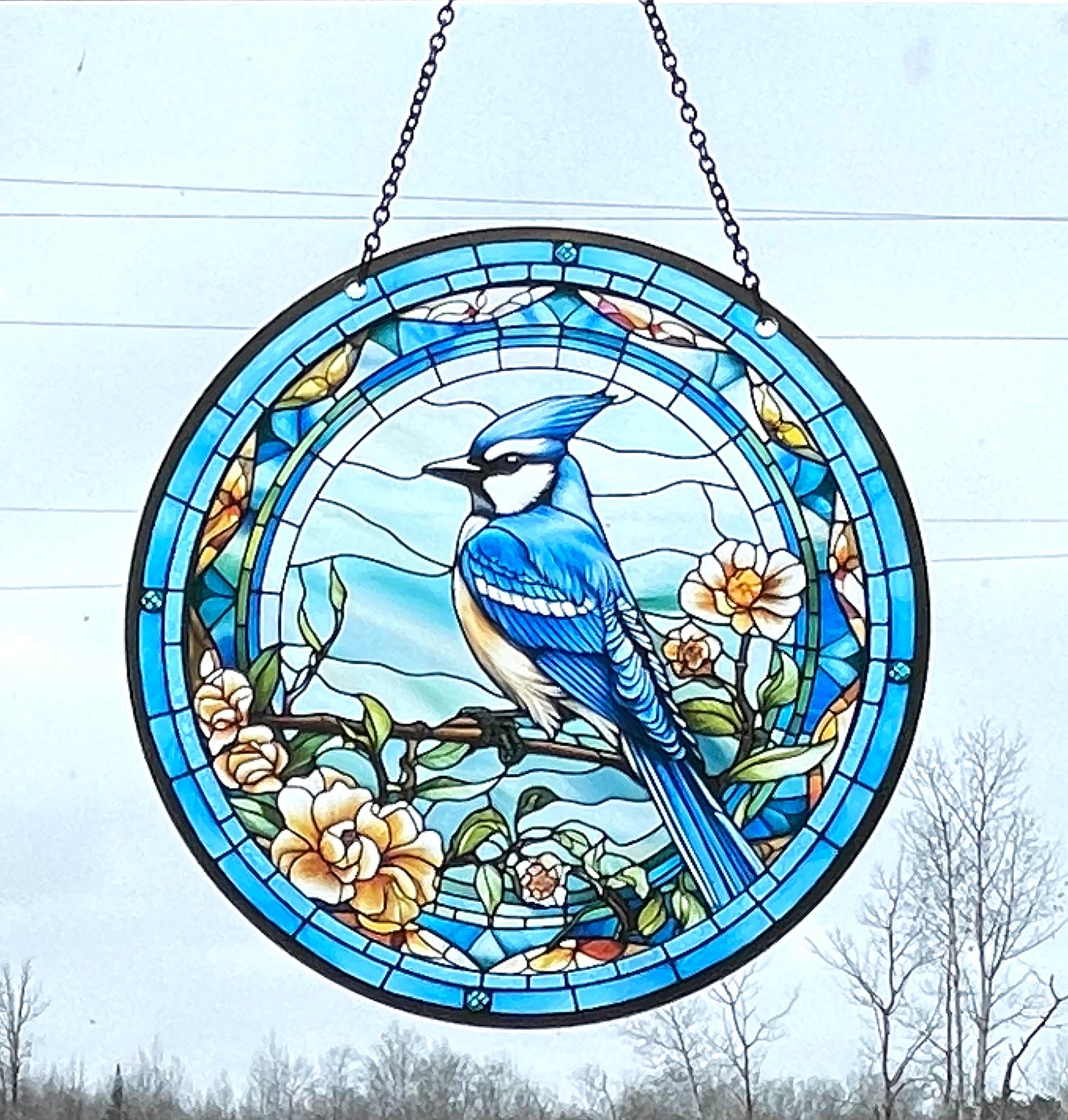 Blue Jay Acrylic Suncatcher #SC110 by d'ears