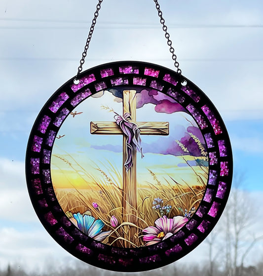 Cross Acrylic Suncatcher with Chain #SC120 by d'ears