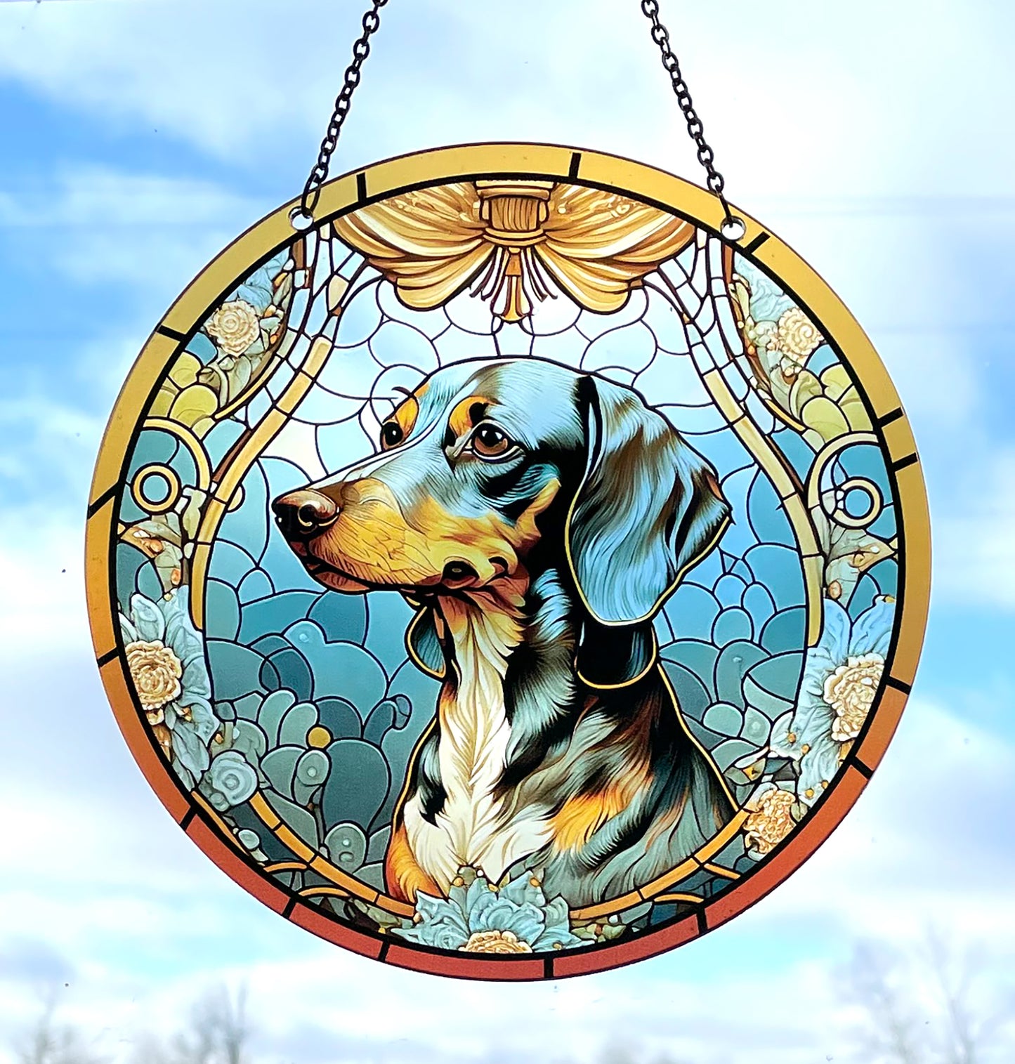 Dachshund Acrylic Suncatcher with Chain #SC124 by d'ears