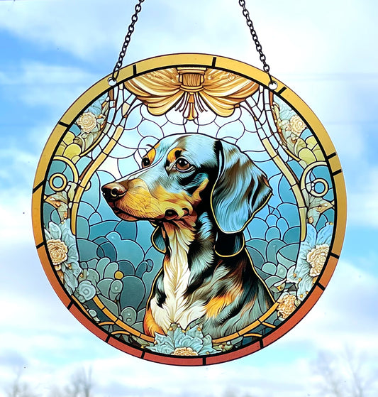 Dachshund Acrylic Suncatcher with Chain #SC124 by d'ears
