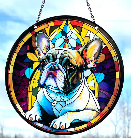 Frenchie Acrylic Suncatcher with Chain #SC125 by d'ears