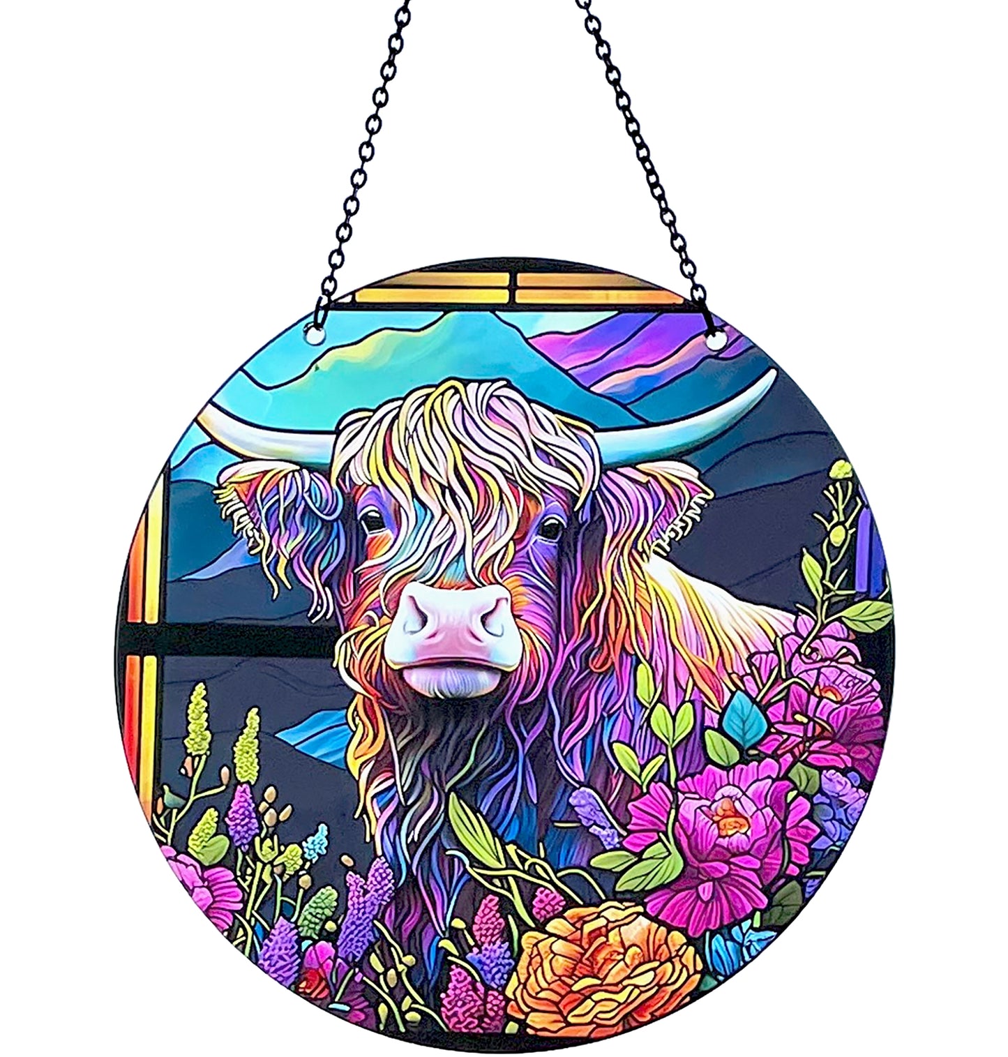 Highland Cow Acrylic Suncatcher with Chain #SC234 by d'ears