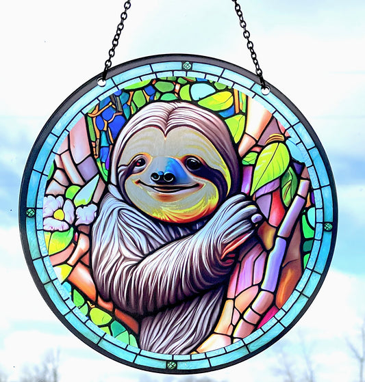 Sloth Acrylic Suncatcher with Chain #SC289 by d'ears