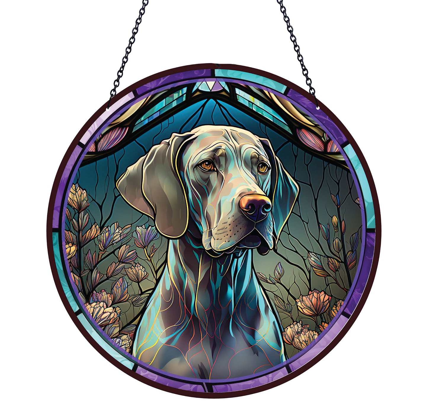 Weimaraner Acrylic Suncatcher with Chain #SC197 by d'ears