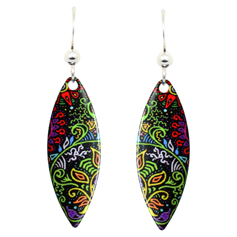 Caribbean Earrings, sterling silver French hooks, Item# 1202