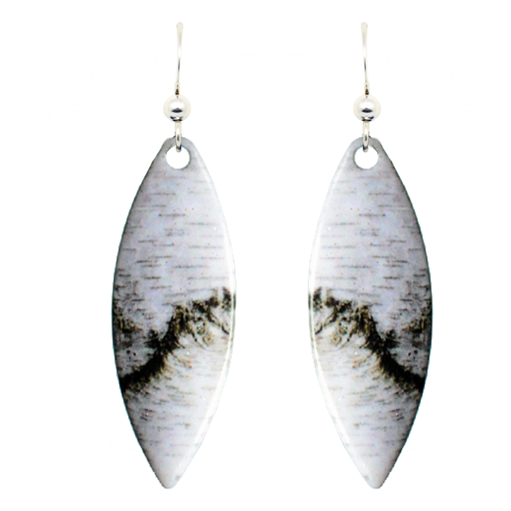 Birch Bark Earrings, Sterling Silver Earwires, Item# 1242