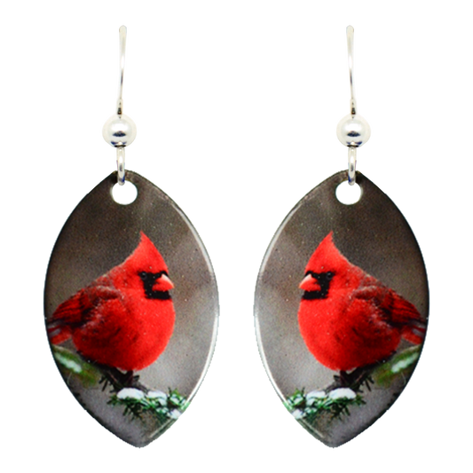 Cardinal Earrings, sterling silver French hooks, Item# 1438