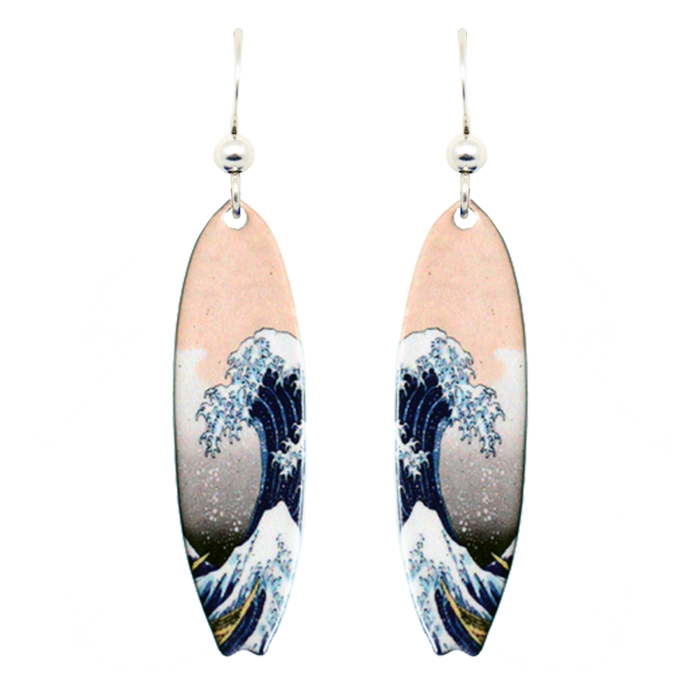 The Great Wave - Earrings #1499 by d'ears