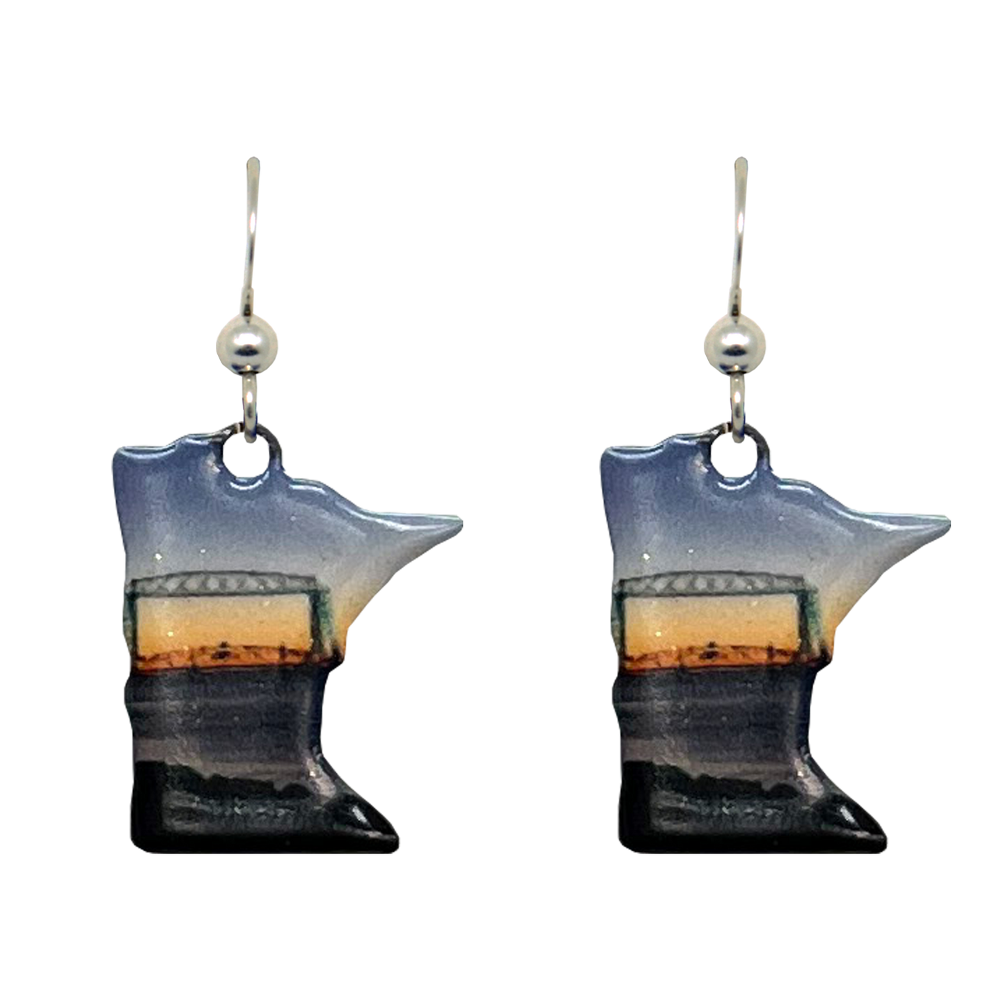 MN, Duluth Lift Bridge Earrings #1689