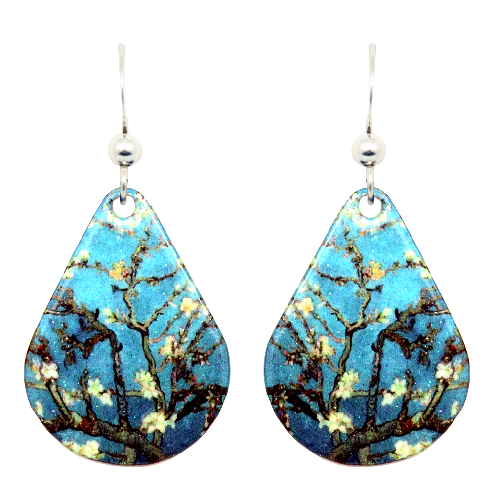 Almond Blossom Earrings, Van Gogh #1747 by d'ears