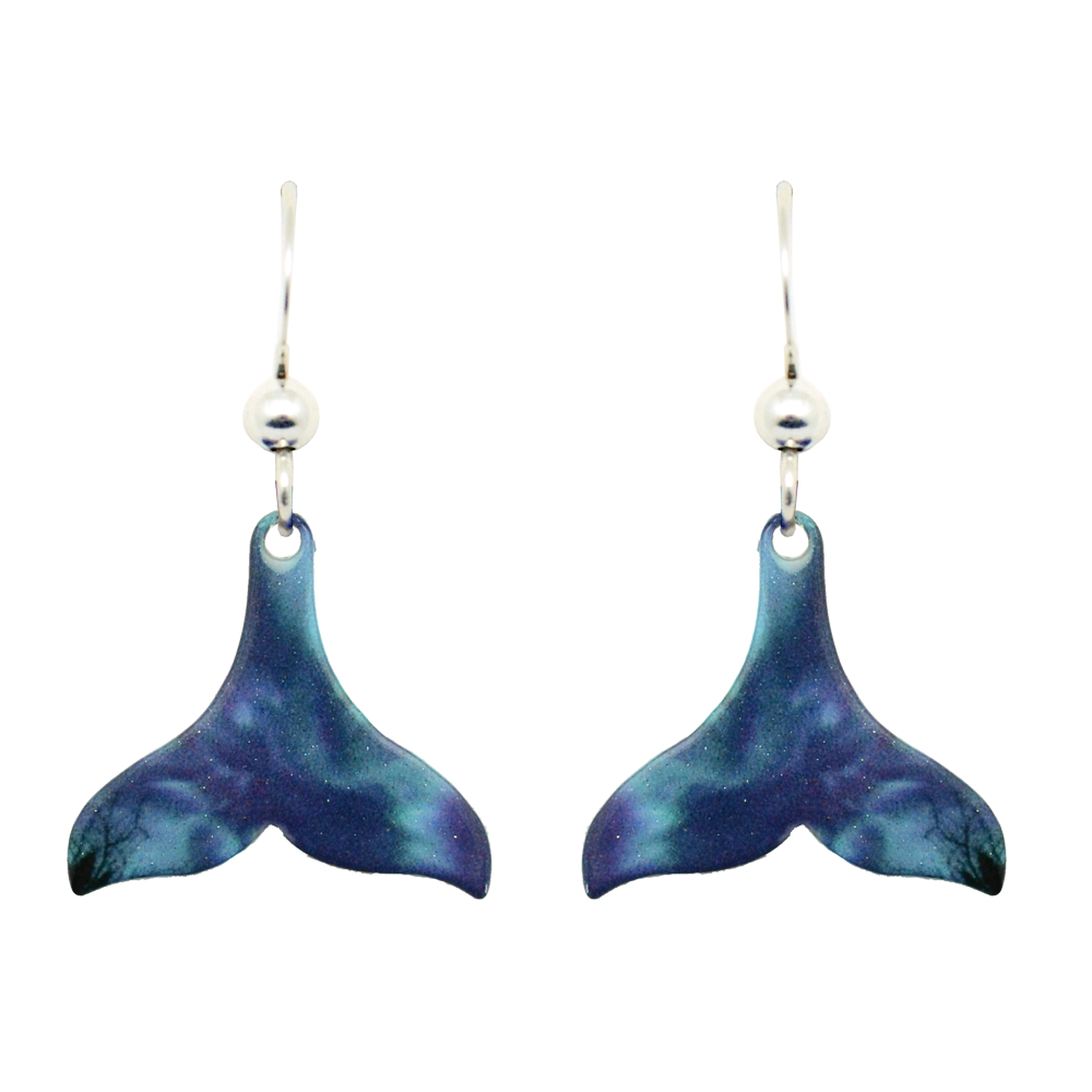 On Angel's Wings Whale Tail Earrings