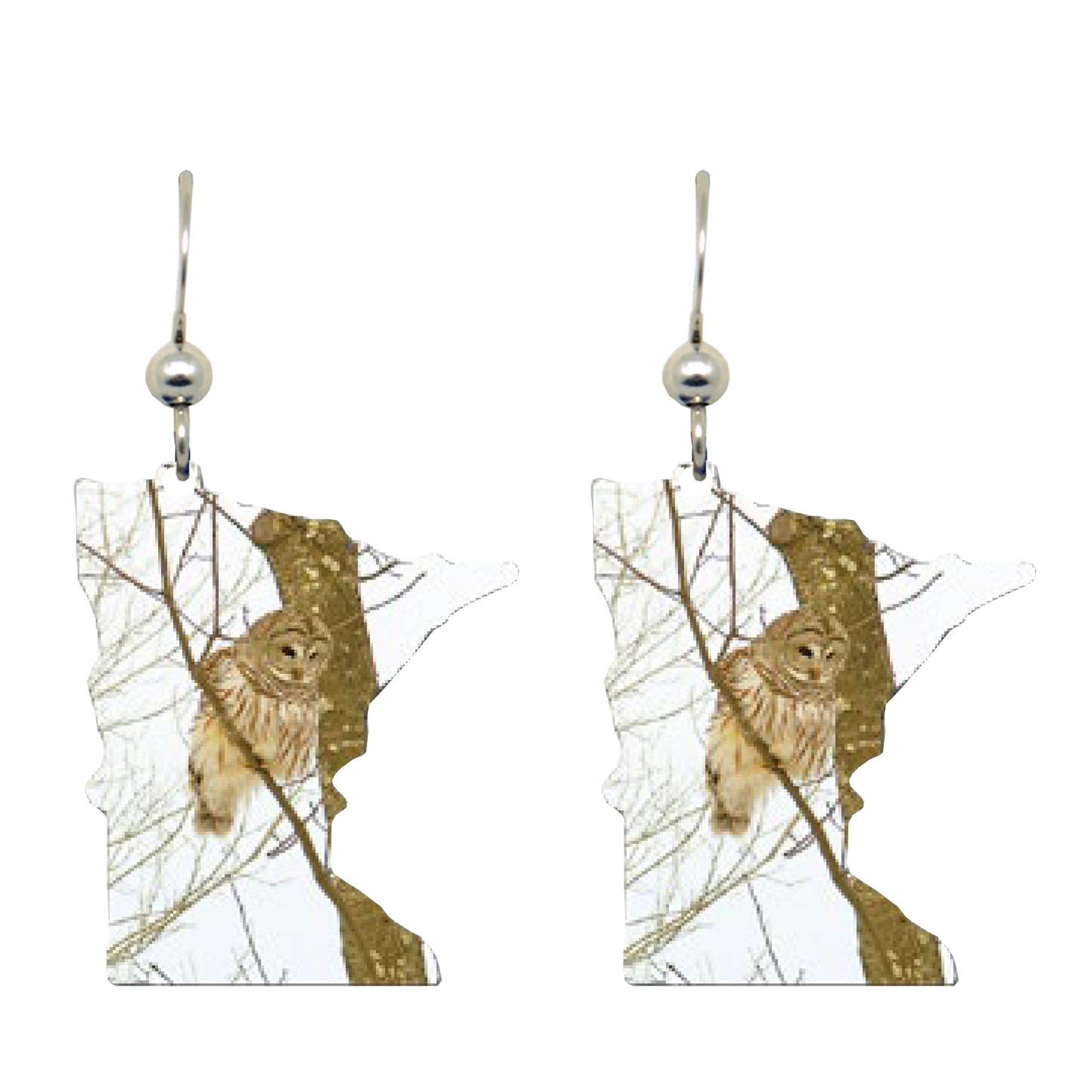 MN, Barred Owl Earrings #1906