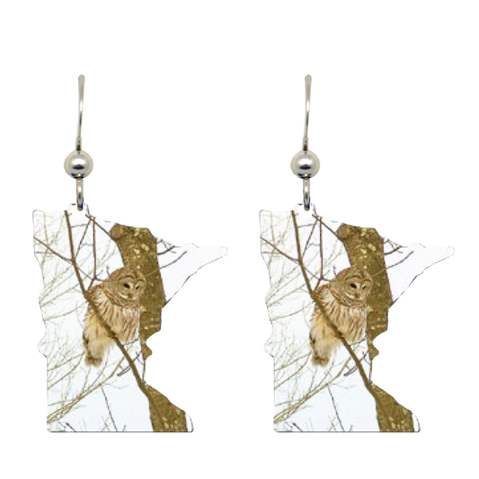 MN, Barred Owl Earrings #1906