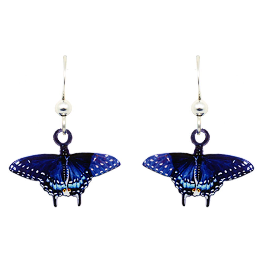 Black Swallowtail Earrings, Sterling Silver Earwires, Item# 1915