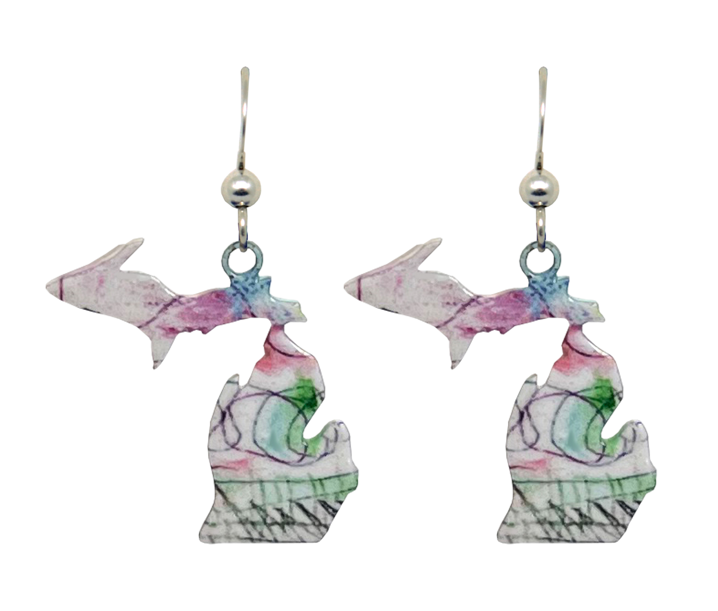 MI State, Abstract Earrings, #1948