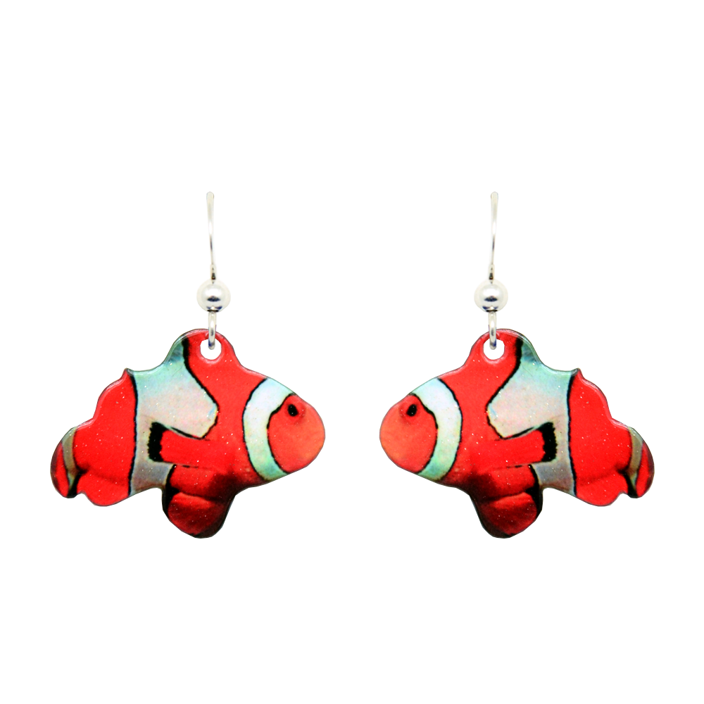 Clown Fish Earrints, sterling silver French hooks, Item# 2011