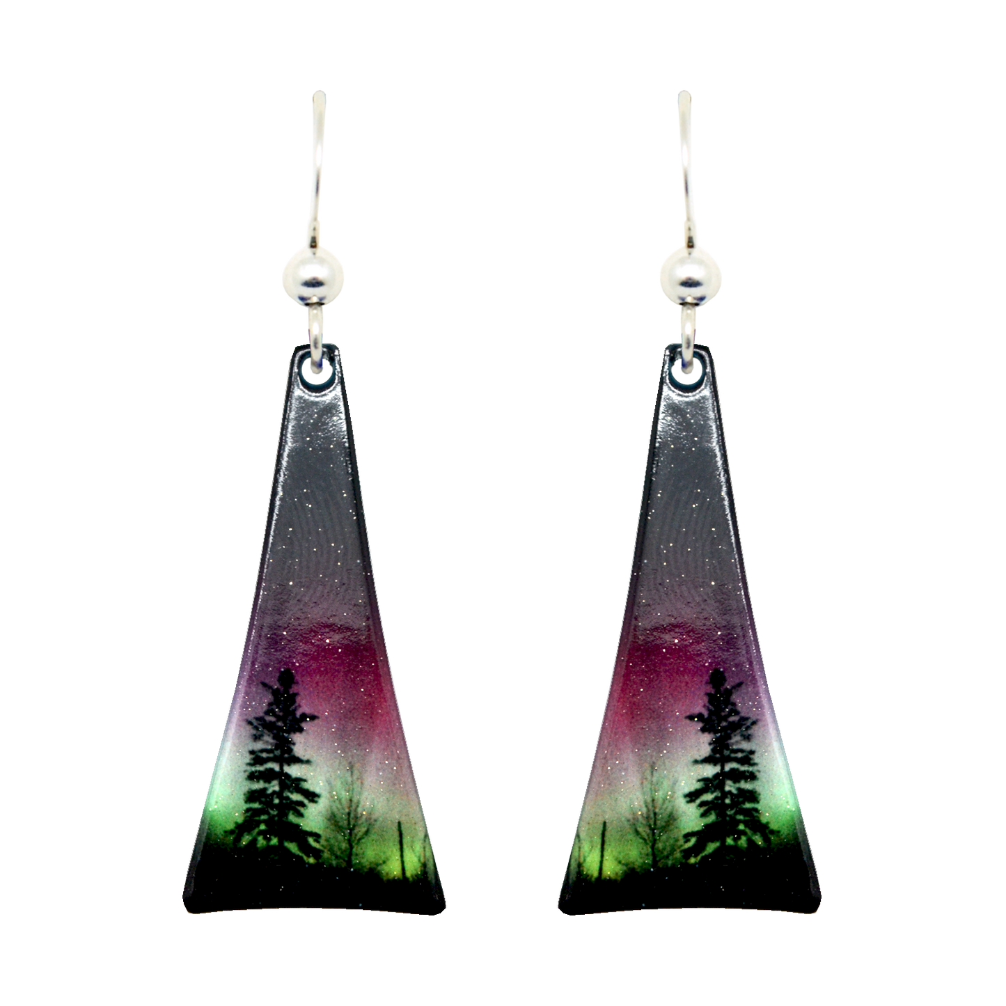 Forest of Lights Tapered Triangle Earrings