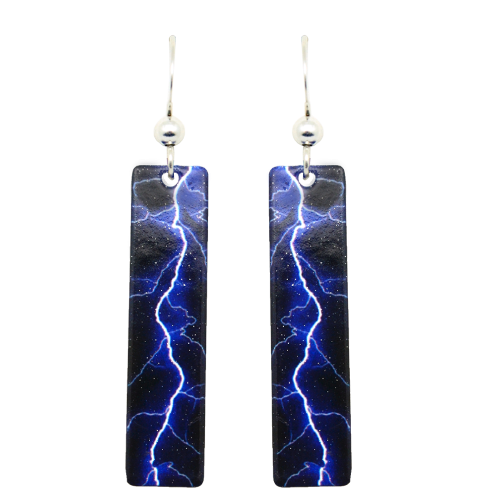 Blue Lightning Earrings, Sterling Silver Earwires, Item# 2267
