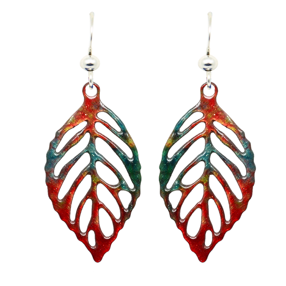 Autumn Leaf Veins, Sterling Silver Earwires, Item# 2288