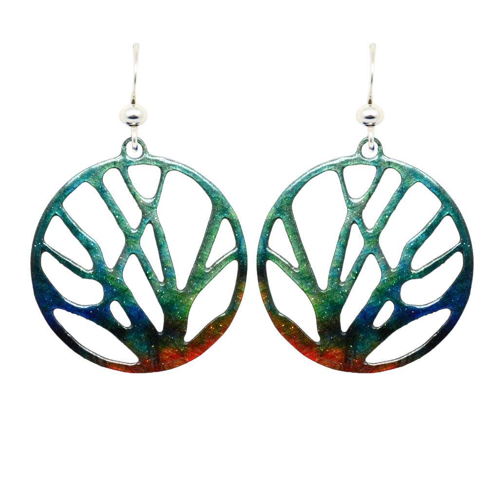 Night Rainbow Winter Tree