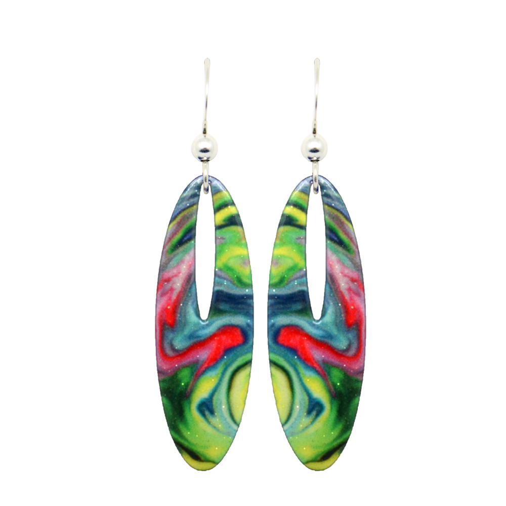 The Swirly Slender Open Oval Earrings