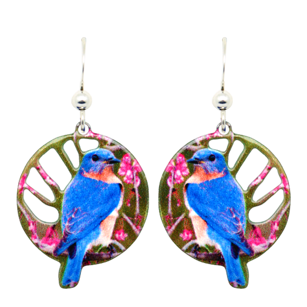 Bluebird Earrings, Sterling Silver Earwires, Item# 2345