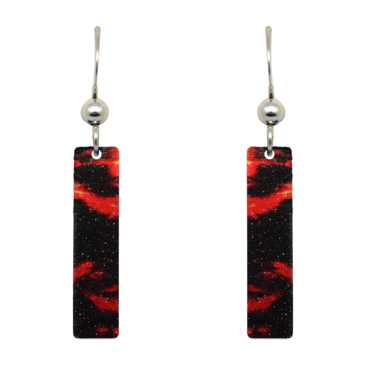 Lava 2" Metallic Slender Rectangle Earrings