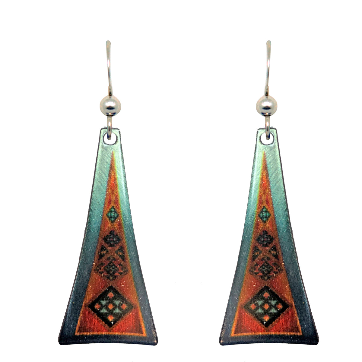 Southwest Design 1 Metallic 2" Triangular Taper Earrings (SWTRI1)