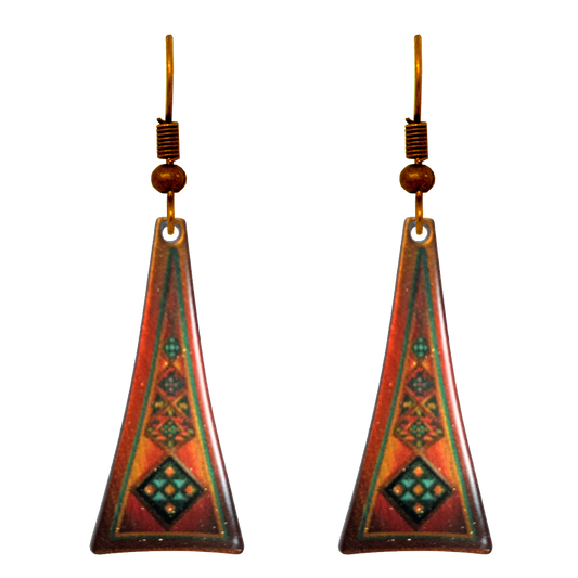 Southwest Design 2 Metallic 2" Triangular Taper Earrings (SWTRI2)