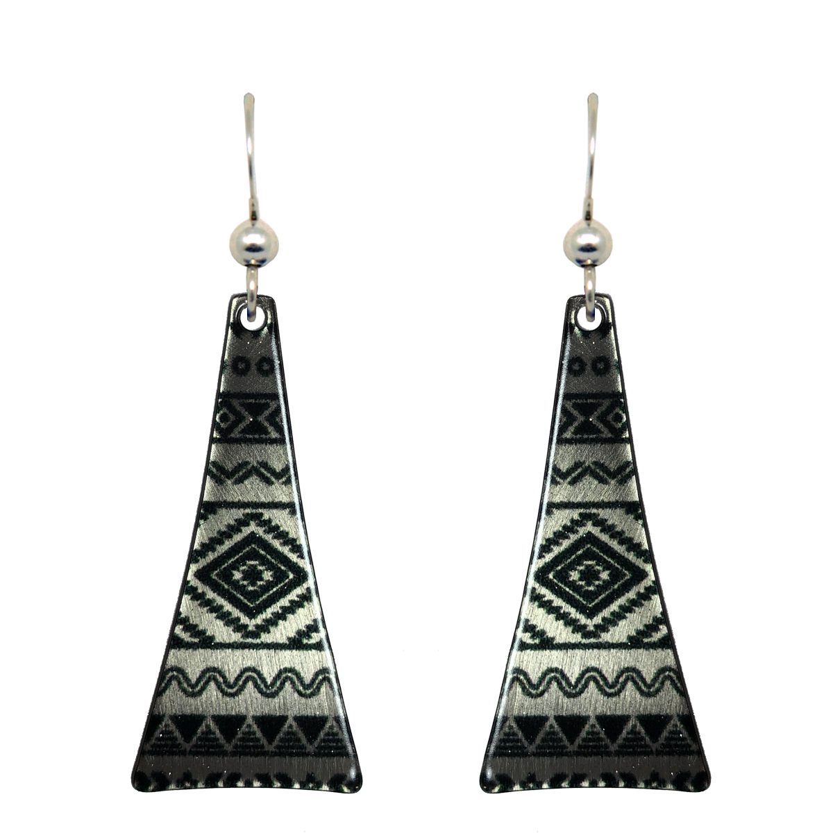 Southwest Design 3 Metallic 2" Triangular Taper Earrings (SWTRI3)