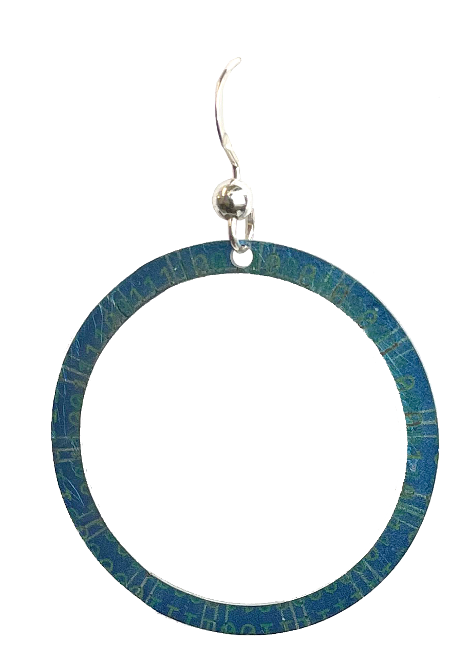 Blue Matrix Hoop Earrings by d'ears, sterling silver earwires
