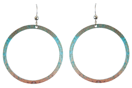 Turquoise Patina Hoop Earrings by d'ears