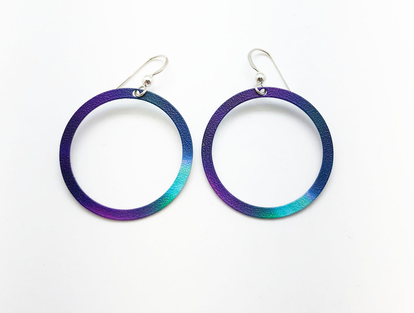 Fire N Ice (Northern Lights) Hoop Earrings by d'ears, sterling silver earwires