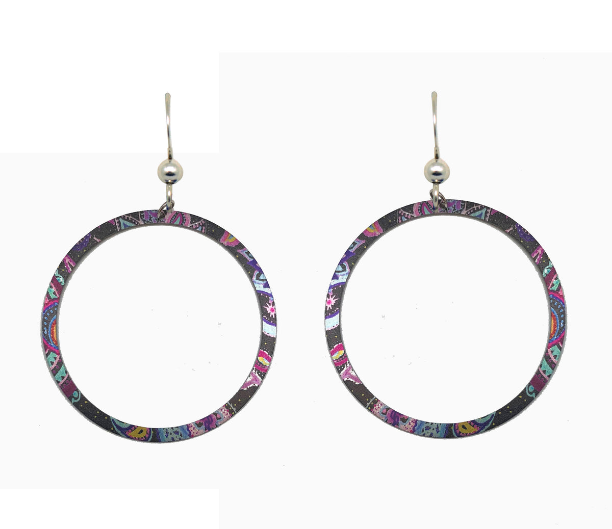 Boho Paisley Hoop Earrings by d'ears, sterling silver earwires