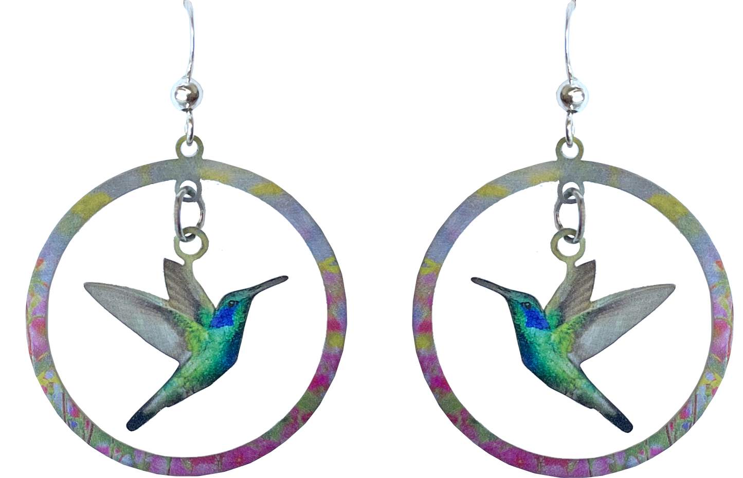 Humming Bird Hoop Earrings, #2647