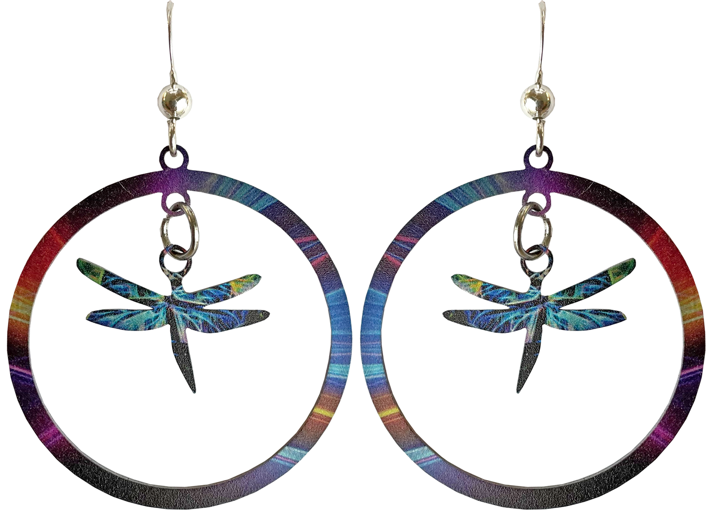 Dragonfly Hoop Earrings, stainless steel #2650