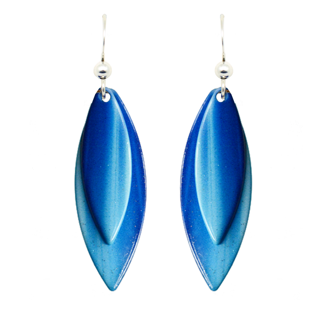 Blue Streak Earrings, Sterling Silver Earwires, Item# 3007