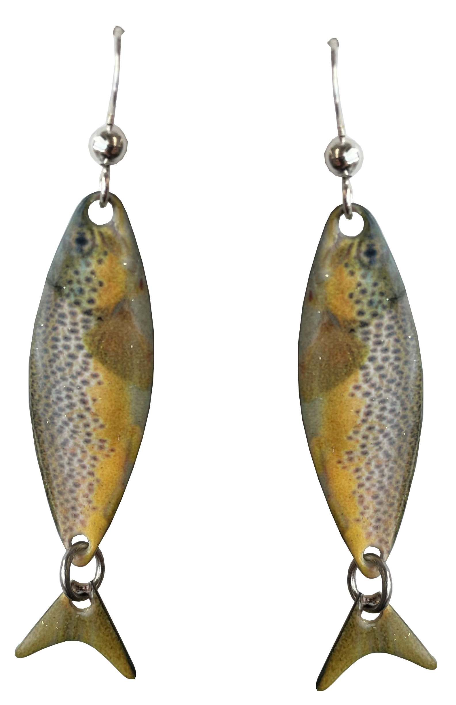 fish lure earrings Brown Trout earrings, #3063