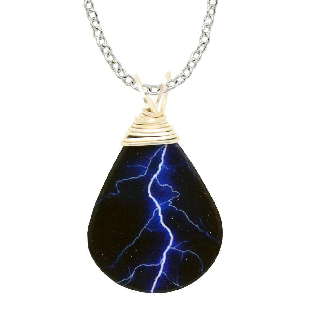 Blue Lightning Necklace, Sterling Silver Earwires, Item# 4009x