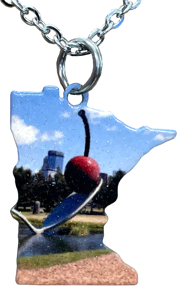 MN, Cherry on Spoon, Large Necklace #4084X