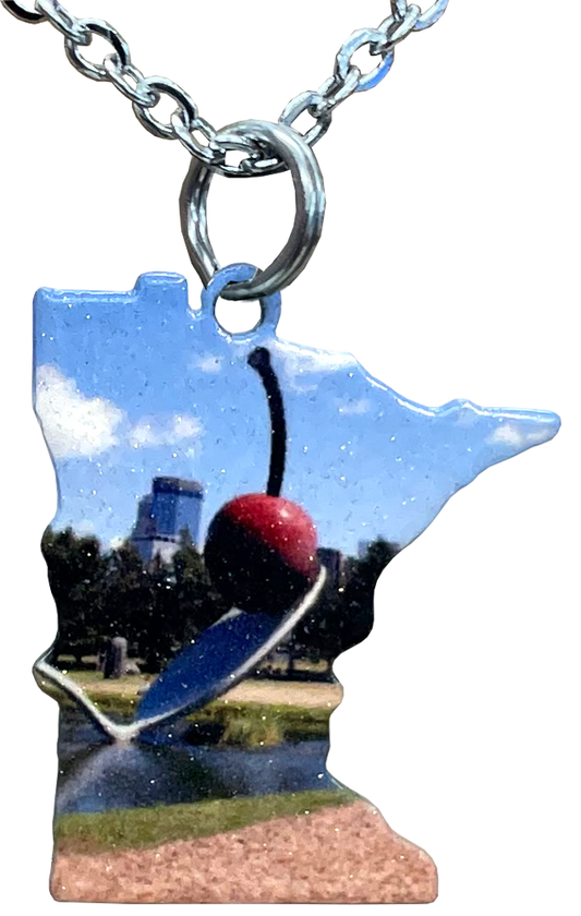 MN, Cherry on Spoon, Large Necklace #4084X